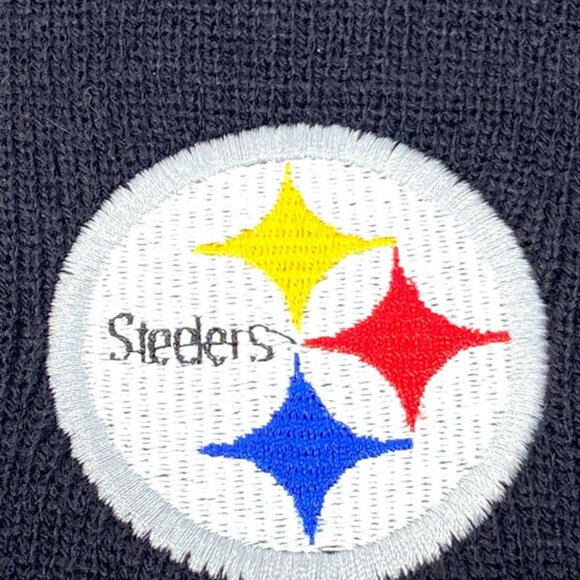 Pittsburgh Steelers Vintage Late '90s NFL Black Knit NOS Cuffed Hat - Picture 3 of 7